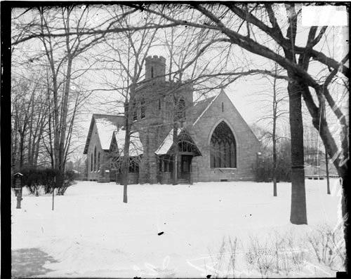 Ecc Church Of The Holy Comforter Viewed From Across Snow Covere