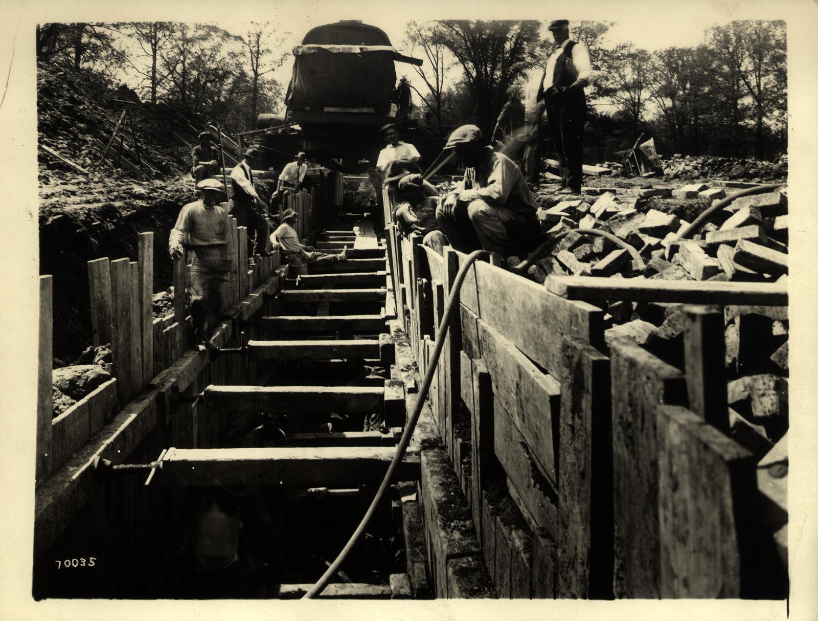 ECC Hiawatha Drive, view of sewer looking east on Hiawatha Drive