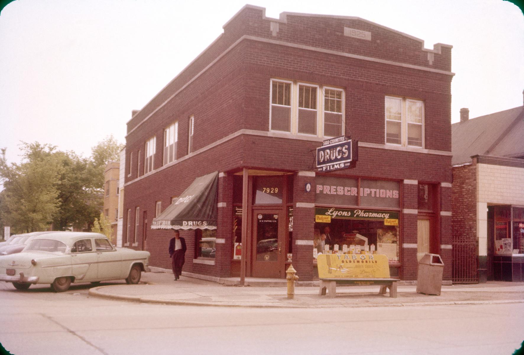 ECC Lyons Pharmacy, Ogden Avenue at Prescott, Lyons